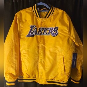 NWT NBA Ultra Game Los Angeles Lakers Logo Stitched‎ Satin Jacket Size M